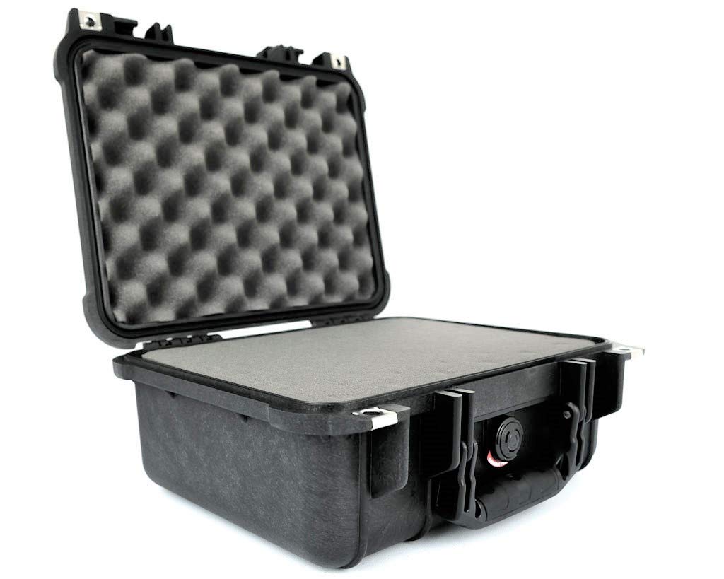 PELI 1400 Protective Case for Cameras, Drones & Electronics - IP67 Waterproof Dustproof Hard Case with Customizable Foam (9L Capacity) - Made in Germany - Perfect for Travel, Outdoor Adventures & Equipment Storage
