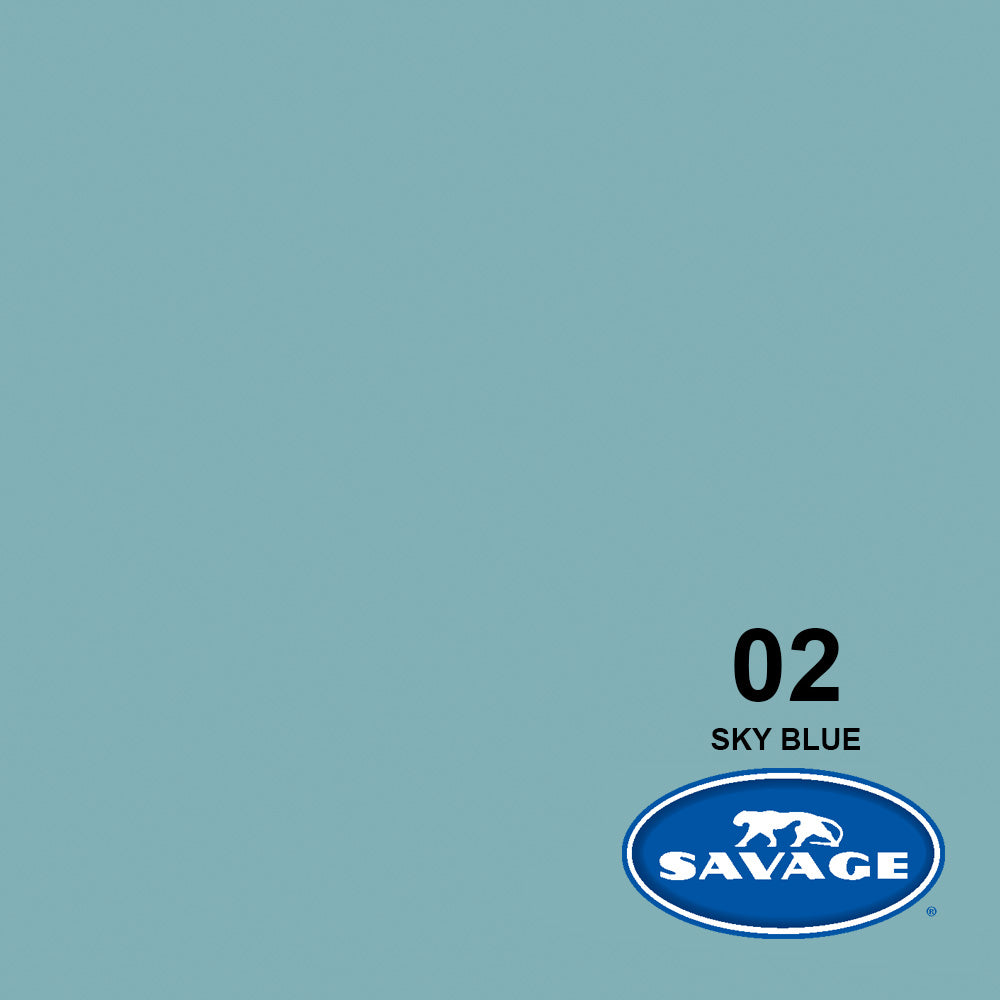 Savage #02 Sky Blue Seamless Background Paper for Photography, Studio Backdrop, Product Shoot - Perfect for Ecommerce, YouTube Videos & Social Media Content Creation