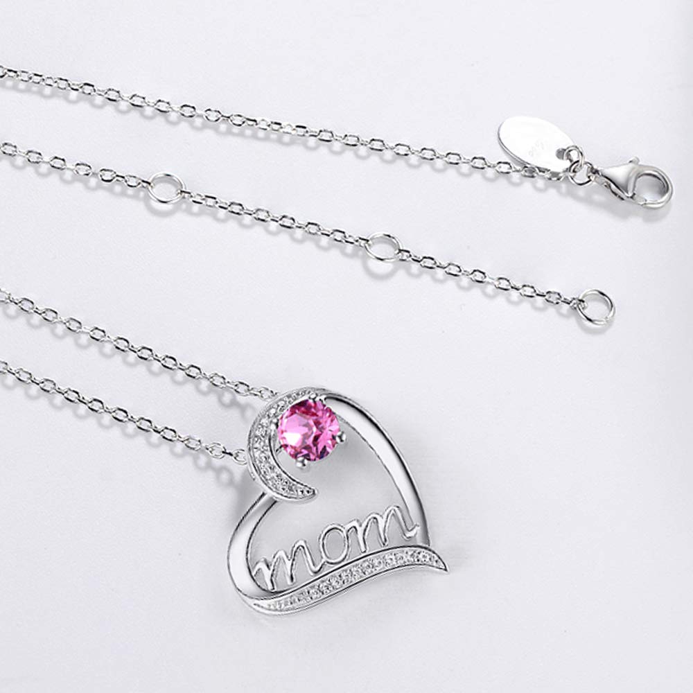 Dorella April May Birthstone Necklace for Women - 925 Sterling Silver Emerald Simulated Diamond Jewelry, Perfect Birthday Gift for Mom, Mother's Day Present, Elegant Necklace for Everyday Wear & Special Occasions