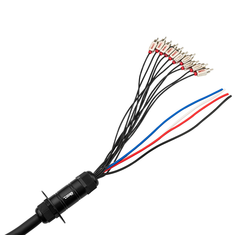 Premium 10-Channel RCA Audio Cable & 4x12GA OFC Power Wire - 50ft Snake Cable for Home Theater, Car Audio, and Professional Sound Systems - High-Quality Medusa Design for Crystal Clear Audio