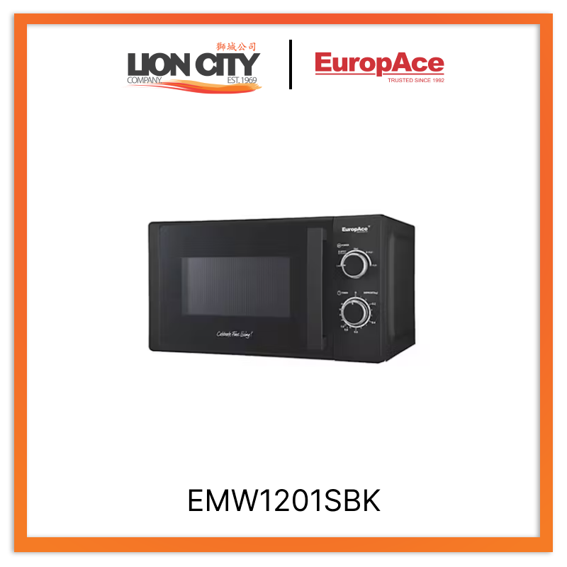 Europace EMW1201SBK 20L Compact Microwave Oven - Perfect for Small Kitchens, Dorms & Office Spaces | 700W Quick Heating, Defrost & Reheat Meals Fast