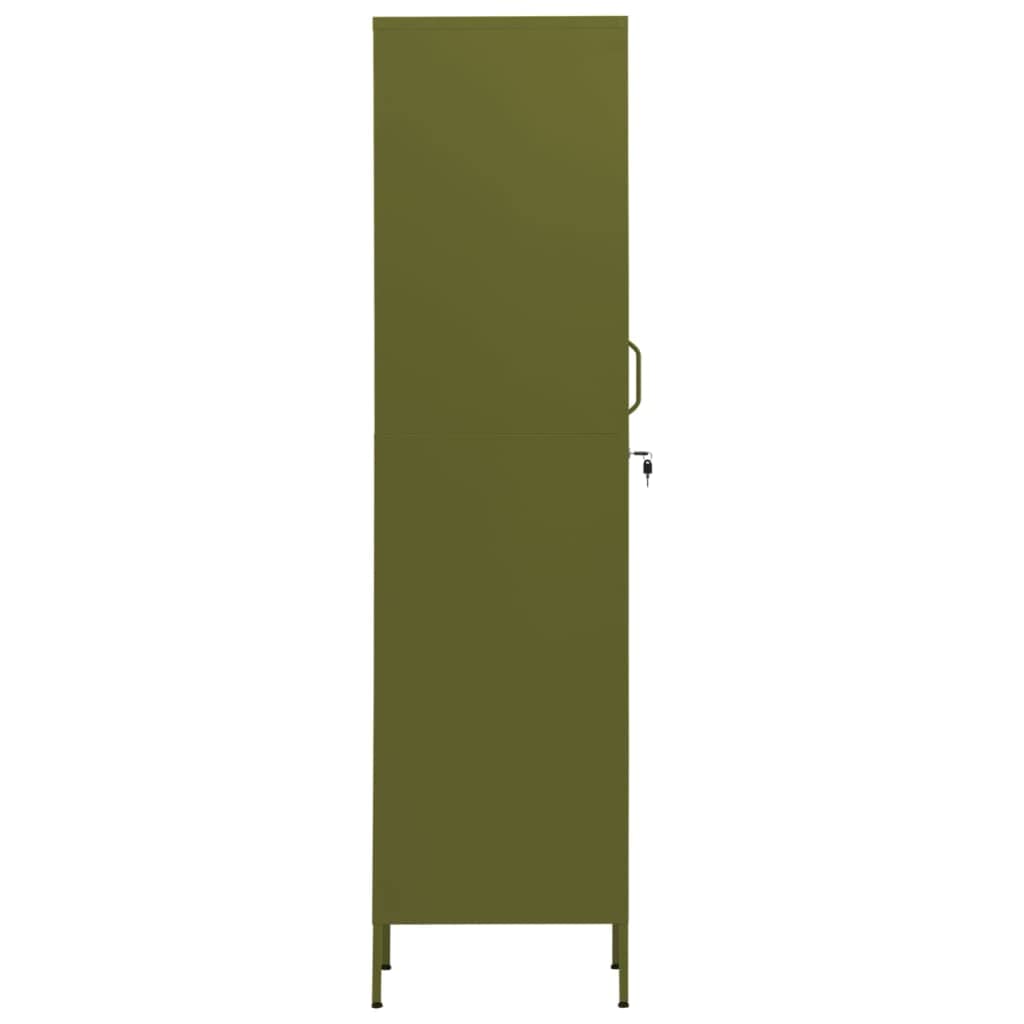 Olive Green Steel Storage Cabinet - 13.8x18.1x70.9 Inch Lockable Metal Cupboard for Garage, Office & Home Organization | Heavy-Duty Floor Cabinet with Secure Doors for Tools, Files & Supplies
