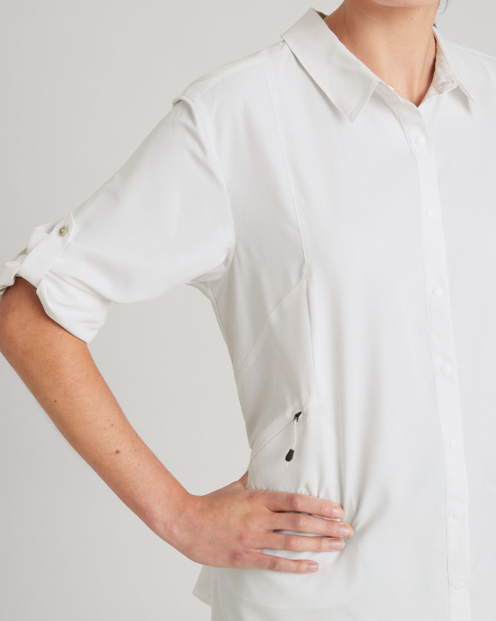 SUN Scout UPF 50+ Women's Long Sleeve Sun Protection Shirt - Breathable Quick-Dry Hiking & Outdoor Shirt for Women - White (Perfect for Beach, Hiking, Fishing & Summer Activities)