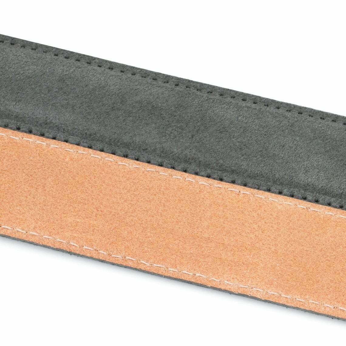 Montblanc 35mm Gray Suede Belt Strap Replacement for Men | Premium Leather Belt Accessory | Perfect for Business, Casual & Formal Wear