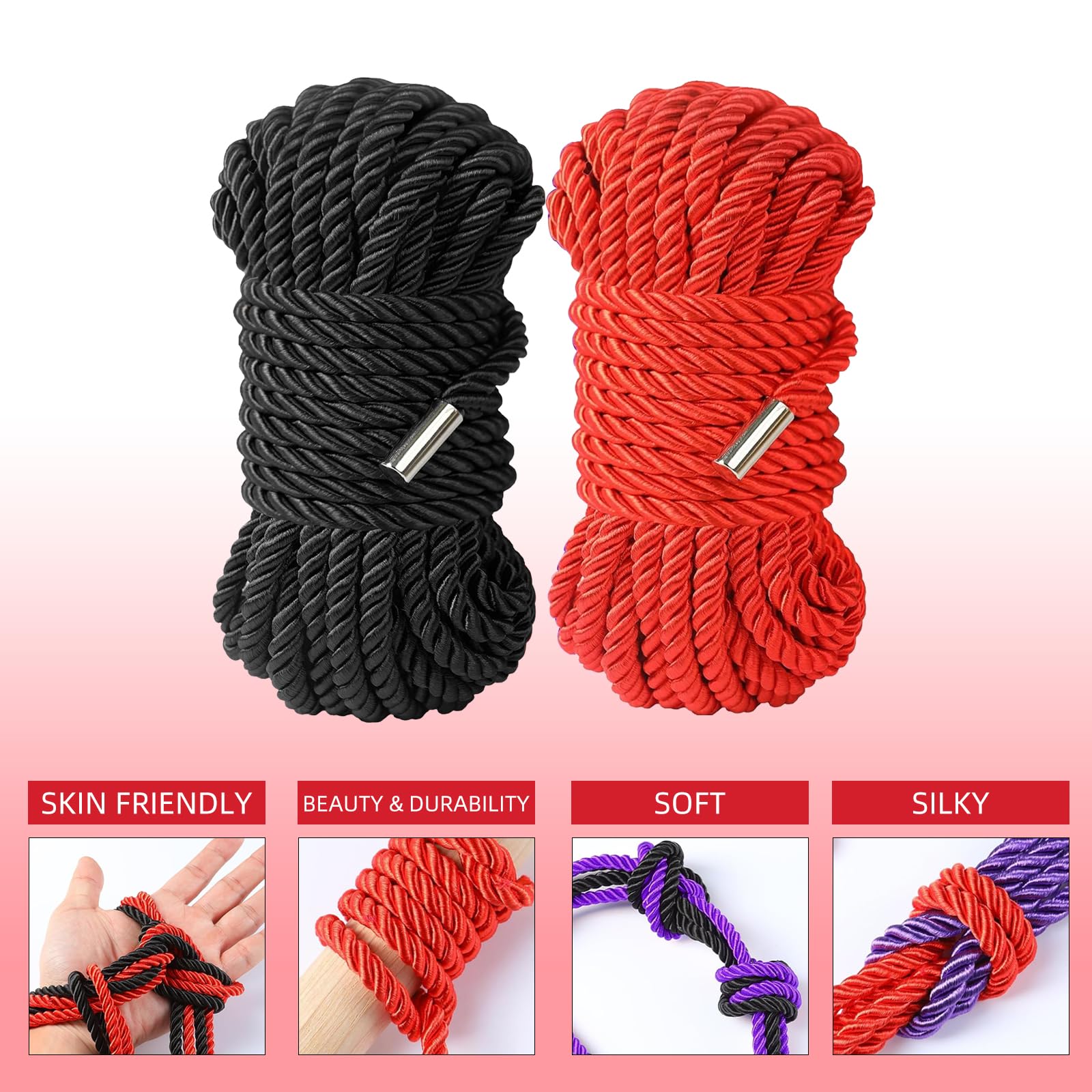 Premium BDSM Bondage Kit - Adjustable Thigh Sling, Leg Restraints & Bed Straps Set with Blindfold, Whip & Cock Ring for Couples Play (Black) - Perfect for Spicing Up Your Bedroom, BDSM Scenes & Role Play Adventures