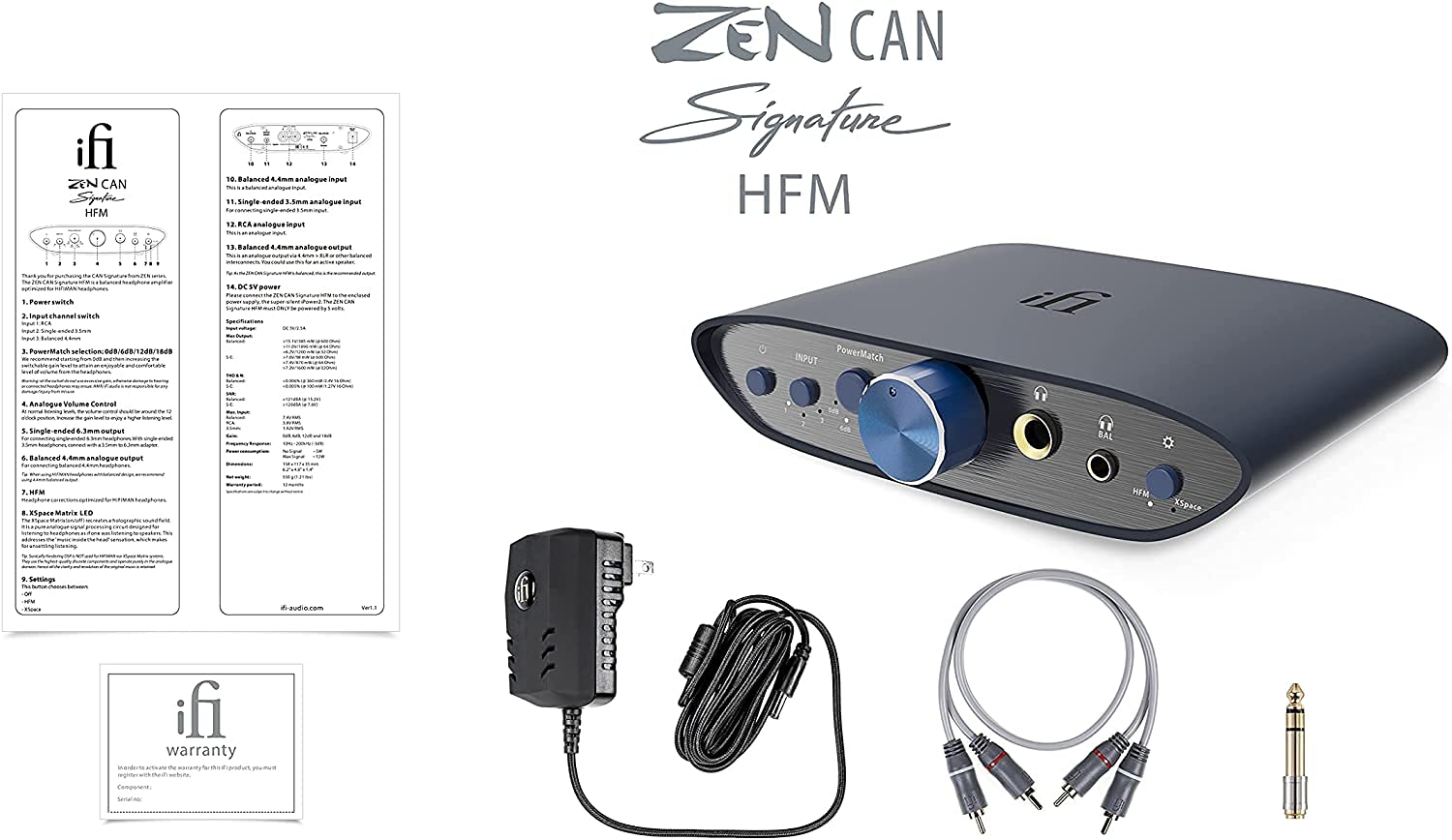 iFi Zen CAN Signature HFM - Balanced Desktop Headphone Amplifier & Preamp with 4.4mm Outputs | High-Fidelity Audio for HIFIMAN Headphones | Perfect for Home Studio & Audiophile Listening Sessions