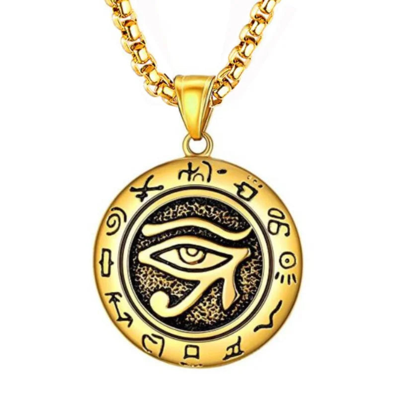 Eye of Horus Pendant Necklace - Ancient Egyptian Protection Amulet Jewelry for Men & Women - Perfect for Spiritual Healing, Meditation & Fashion Accessories