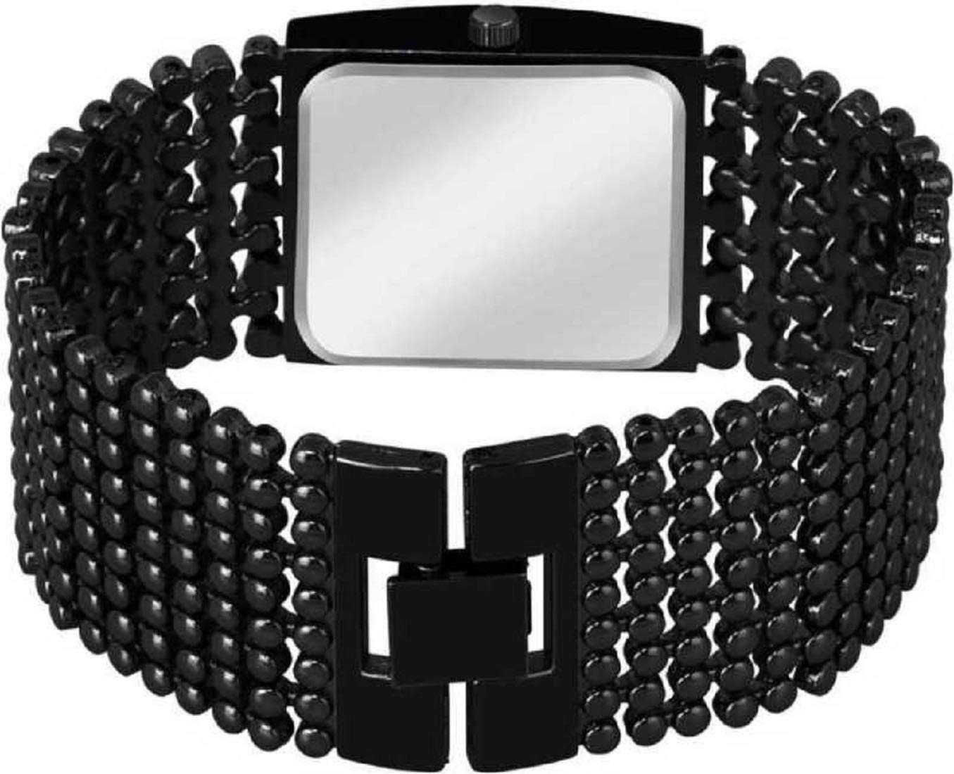 SELLORIA Women's Stainless Steel Analog Watch with Black Chain Bracelet - Elegant Gift for Women & Girls | Perfect for Casual Wear, Office & Special Occasions