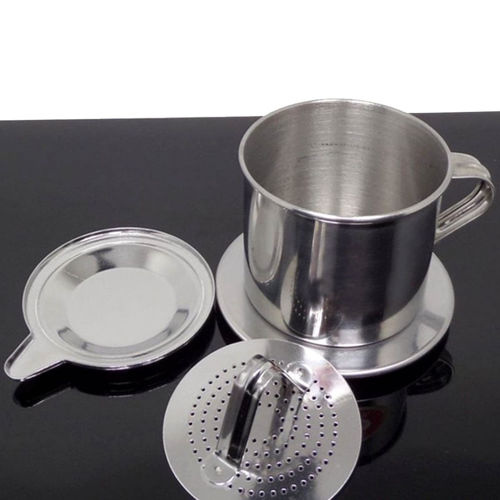 Premium 100ml Vietnamese Style Coffee Dripper Cup - Stainless Steel Coffee Filter Maker & Infuser Pot for Authentic Phin Coffee at Home or Office