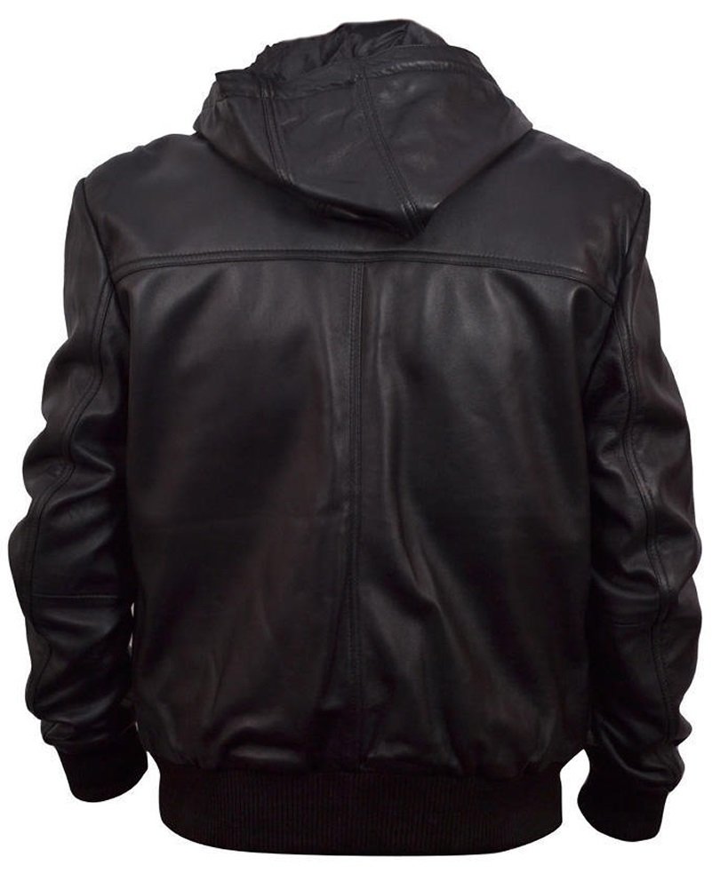 Classyak Men's Fashion Hoodie Style Bomber Jacket - Genuine Leather Outerwear for Casual Wear, Street Style & Winter Fashion