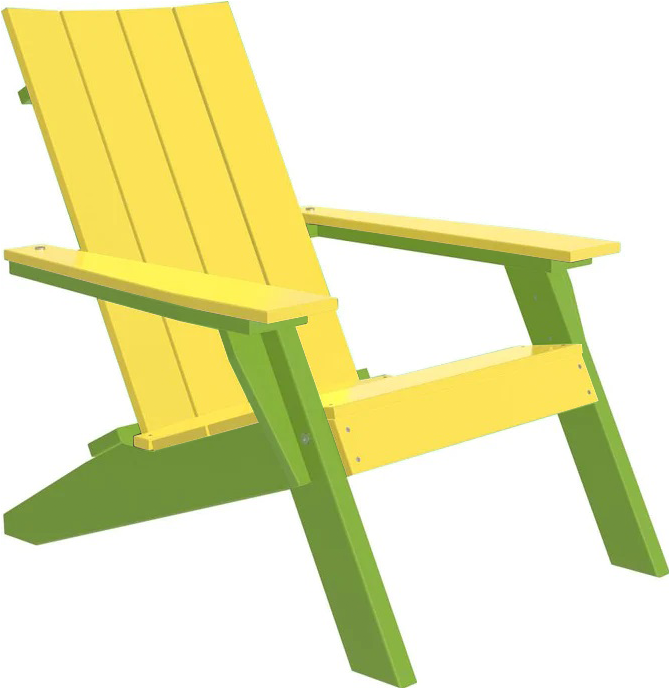 Premium Yellow Adirondack Chair with Cup Holder - Durable Outdoor Patio Furniture for Garden, Poolside & Backyard Relaxation
