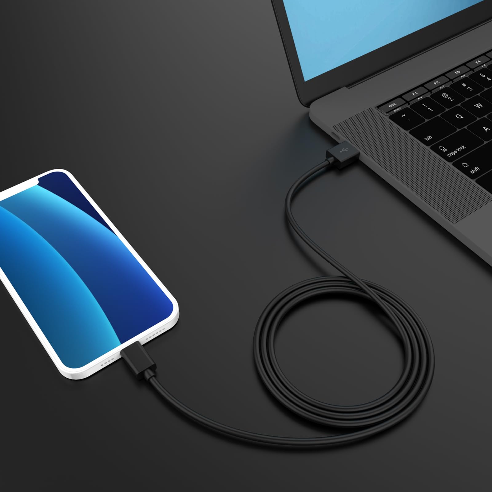 USB C to USB A Fast Charging Cable 3A, 6ft CarPlay Compatible Charger Cord for iPhone 15/16/Pro/Max/Plus, Samsung Galaxy S24/S23/S20, Tablets, Cameras & Speakers - Durable & Tangle-Free (Black) - Perfect for Car, Home & Office Charging
