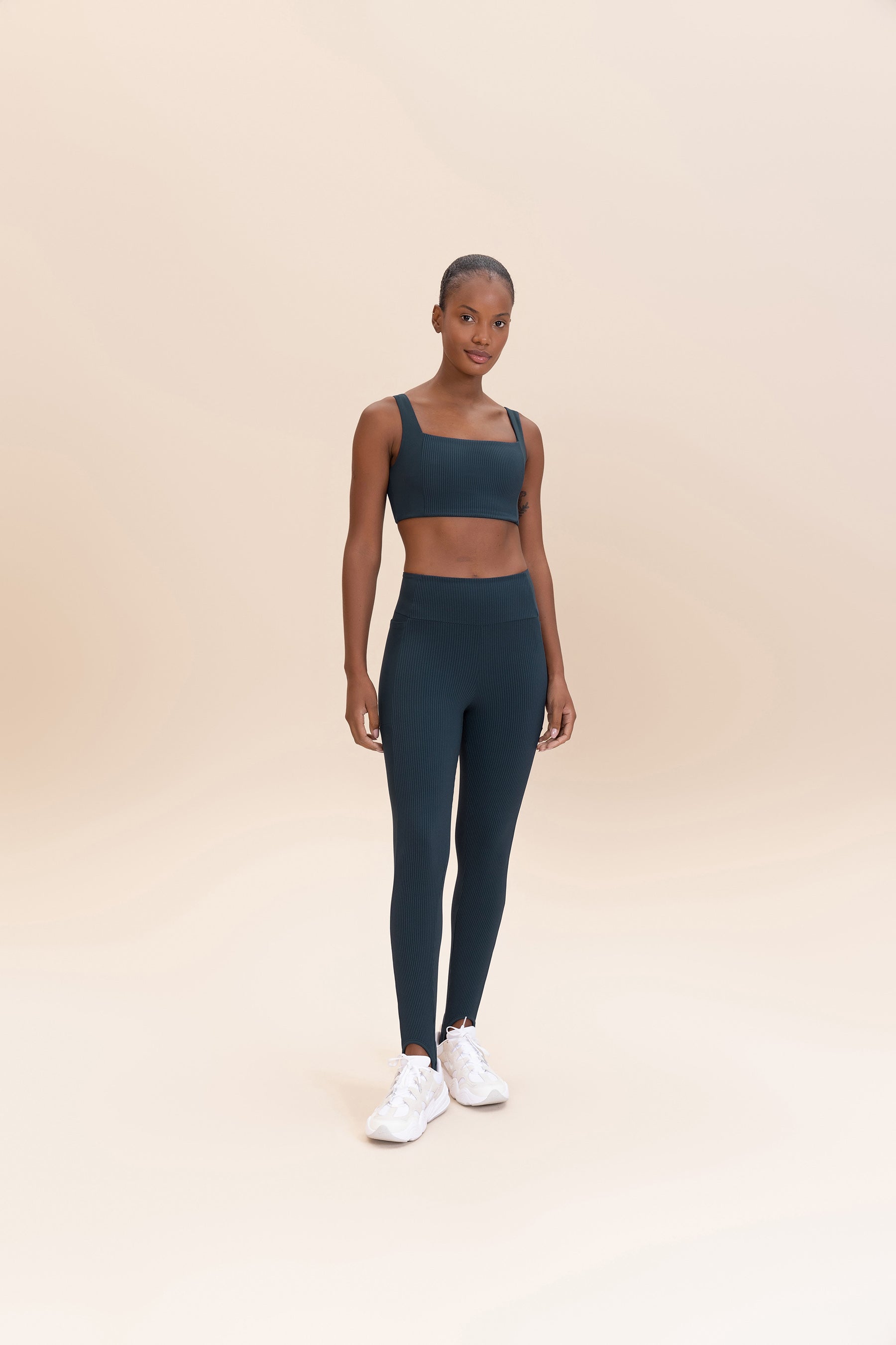 High Waist Ribbed Glossy Leggings for Women - Stretchy & Shiny Yoga Pants for Workout, Running, and Everyday Wear