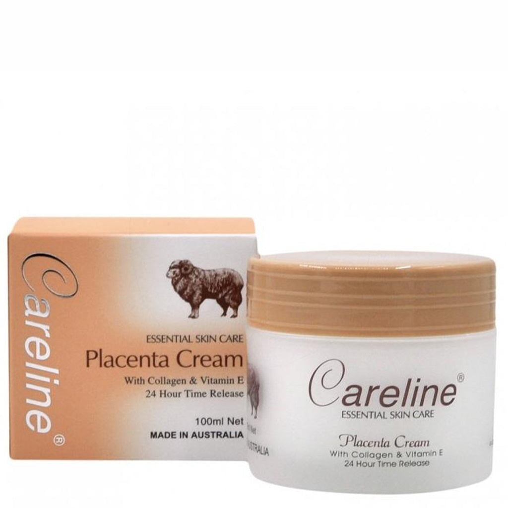 Careline Placenta Cream with Collagen & Vitamin E - Anti-Aging Face Moisturizer for Wrinkles & Dry Skin | Day & Night Use for Radiant Glow