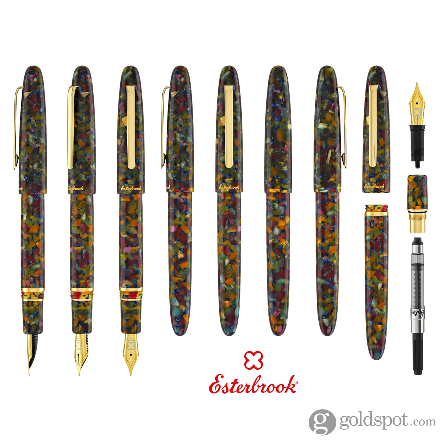 Esterbrook Estie Regular Fountain Pen - Botanical Gardens Design with Gold Trim | Premium Fountain Pen for Writing, Journaling & Gift Giving