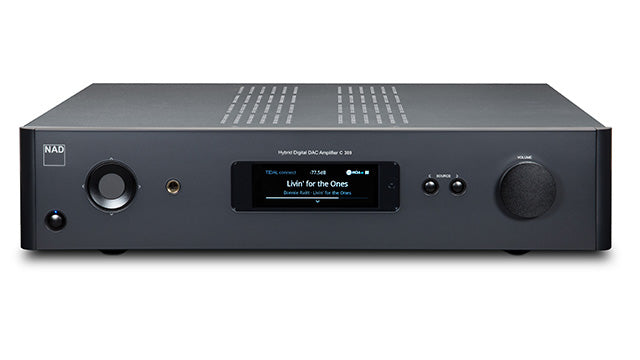 NAD C 389 Hybrid Digital DAC Amplifier - High-Fidelity Stereo Receiver with BluOS Streaming - Perfect for Home Theater & Audiophile Listening