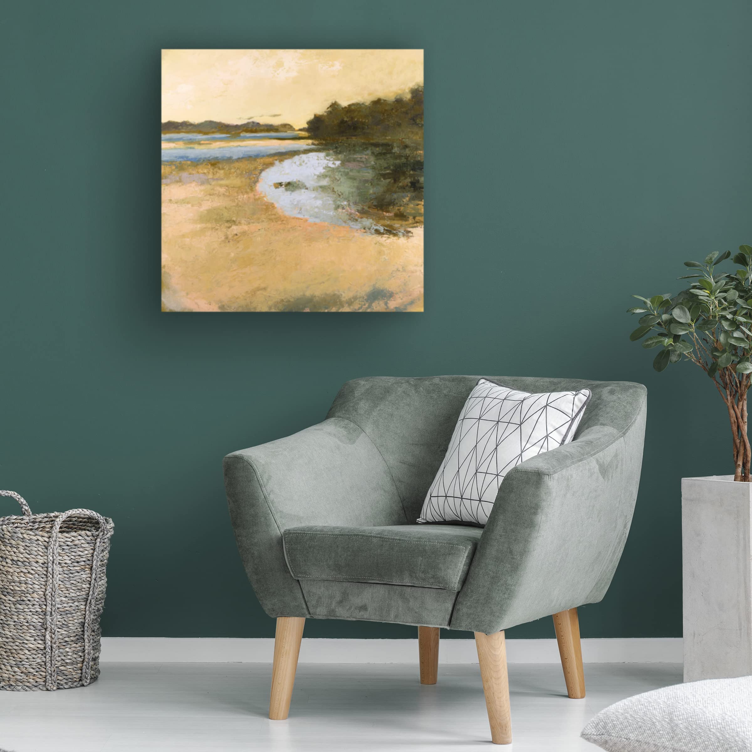 Toby Gordon 'Brave Boat Harbor' Canvas Wall Art Print - Coastal Landscape Painting for Living Room, Bedroom & Office Decor