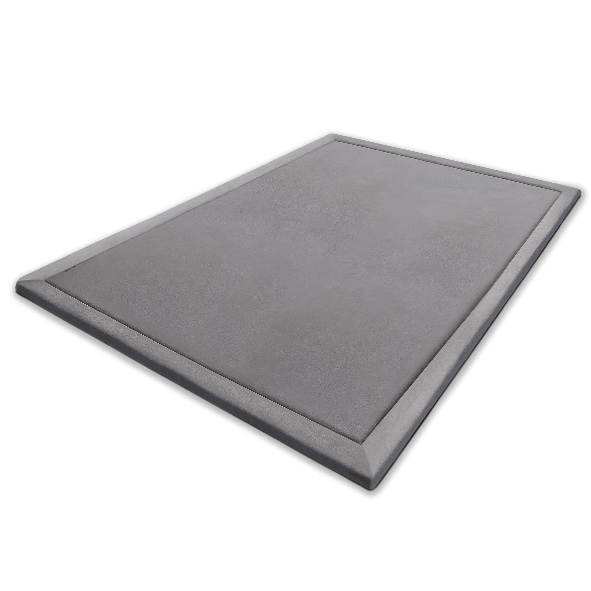 Premium MICRODRY Memory Foam Area Rug - 6'x8' Soft Microfiber Carpet with Built-in Rug Pad - Stain & Fade Resistant Living Room Rug for Bedroom, Kids Room - Light Grey - Perfect for Cozy Home Decor & Family Spaces
