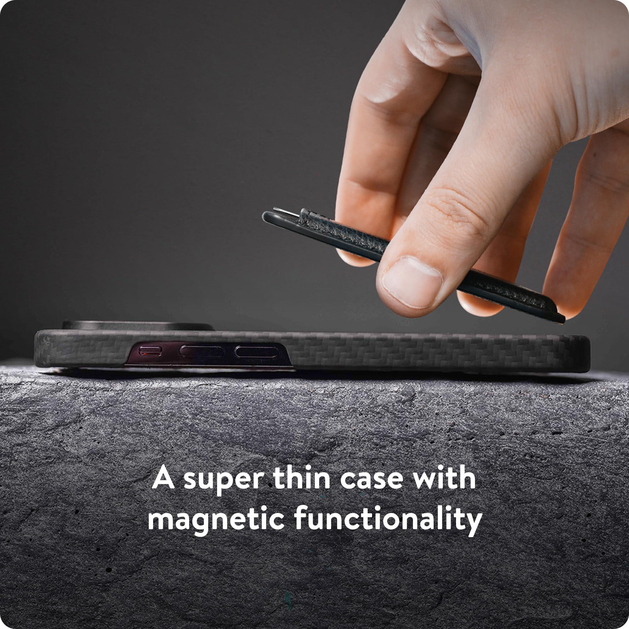 Mous for iPhone 15 Pro Max Case - Ultra Thin MagSafe Compatible Magnetic Phone Cover with Carbon Fiber Design | Perfect for Everyday Protection & Wireless Charging