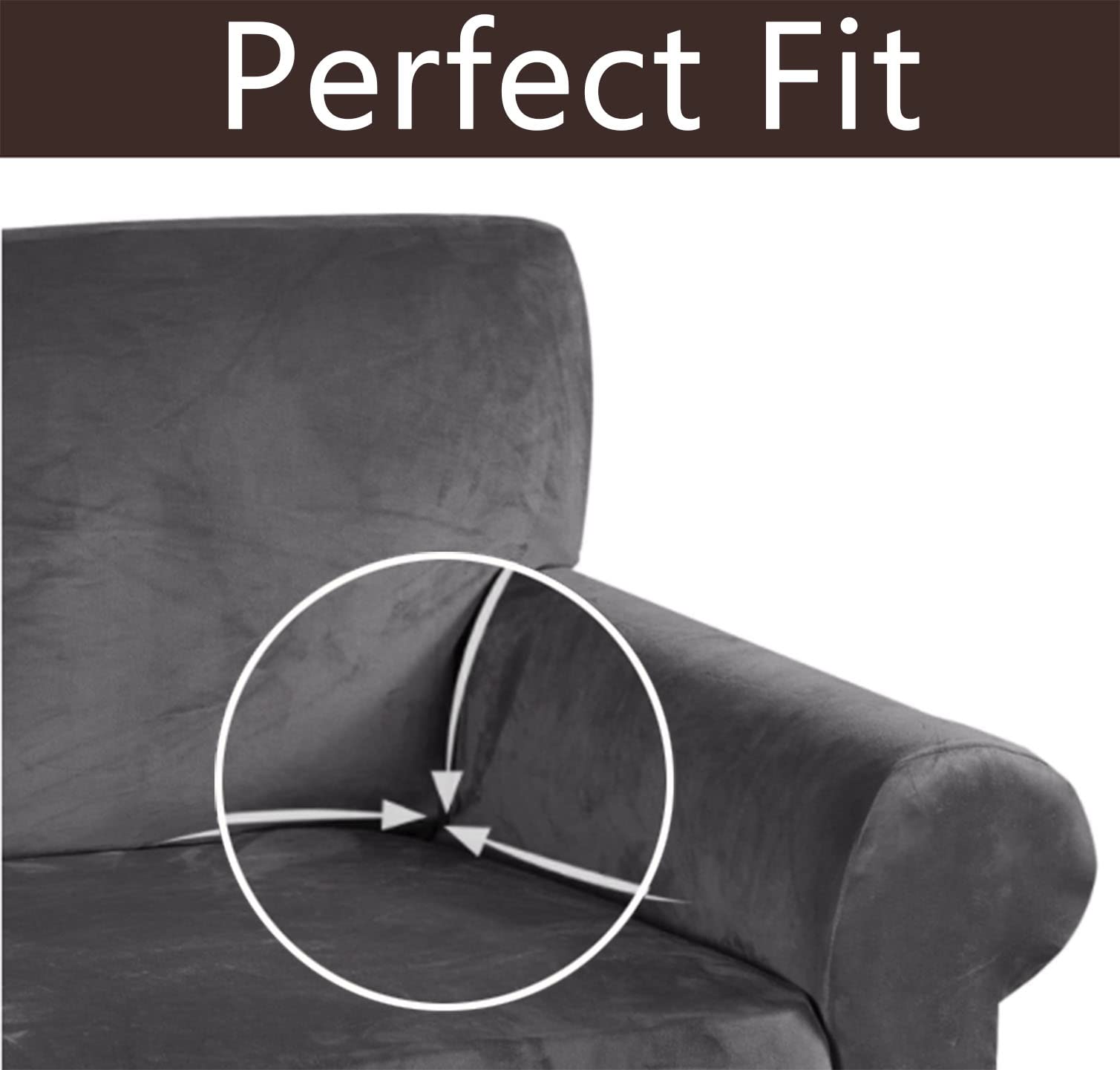 YOPOIY Stretch Velvet Corner Couch Covers - Non-Slip L-Shaped Sofa Slipcover for 1-2 & 3 Seater, Machine Washable Furniture Protector (Blue) | Perfect for Living Room, Home Theater & Family Gatherings