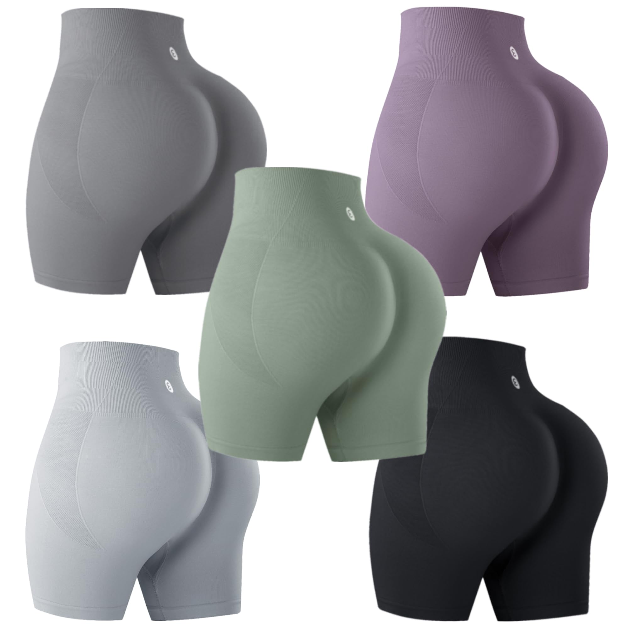Evercute Women's 5-Piece Workout Set - Medium Support Sports Bra & Gym Shorts Size M | Yoga, Running & Fitness Outfit