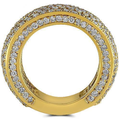 14K Yellow Gold Men's Diamond Wedding Ring Band - 5.50 Carat Total Weight - Perfect for Engagement, Anniversary & Special Occasions