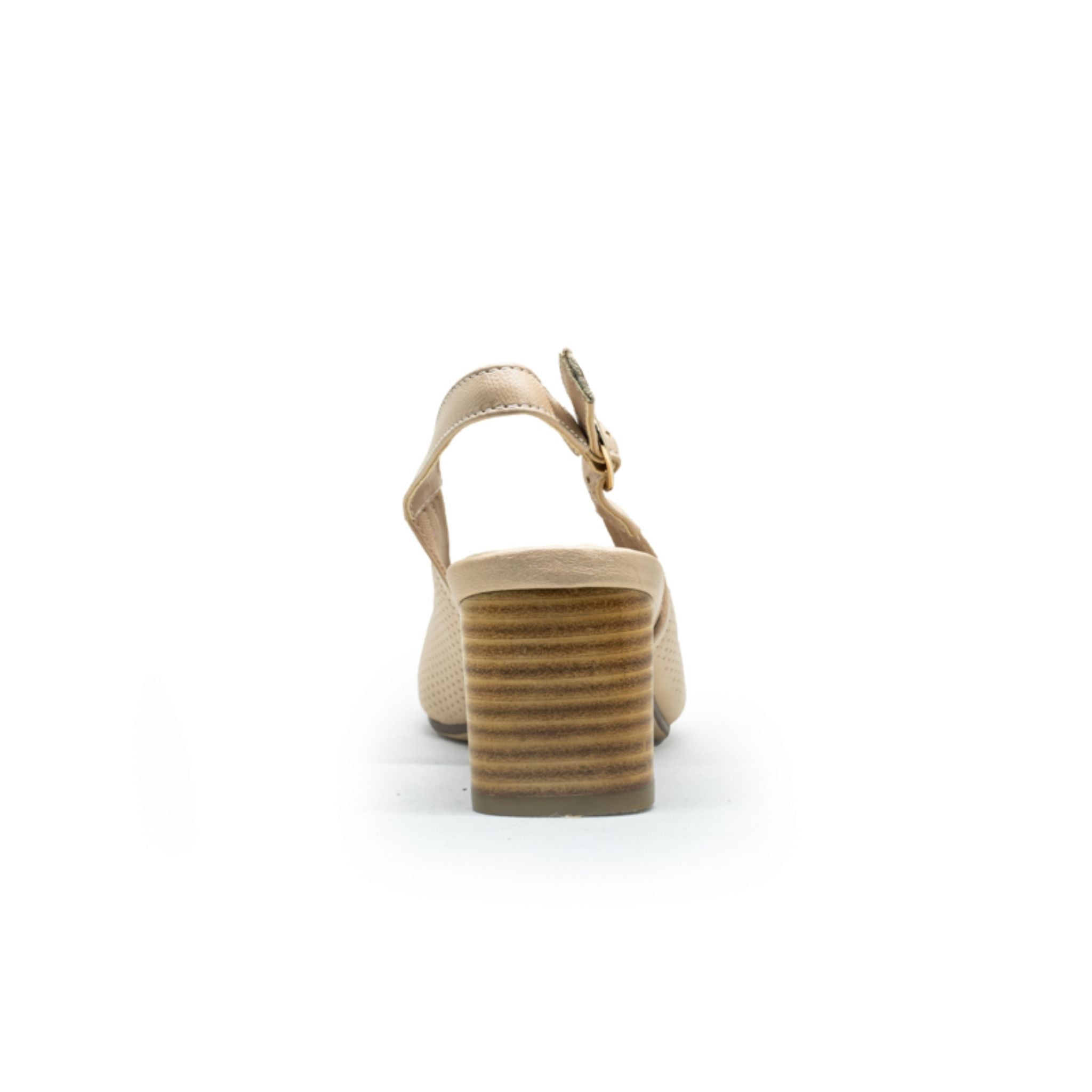 Barani Classic Leather 5cm Heeled Sandals for Women - Perforated Design Comfortable Summer Shoes 9033 Beige | Perfect for Beach, Vacation & Casual Outings
