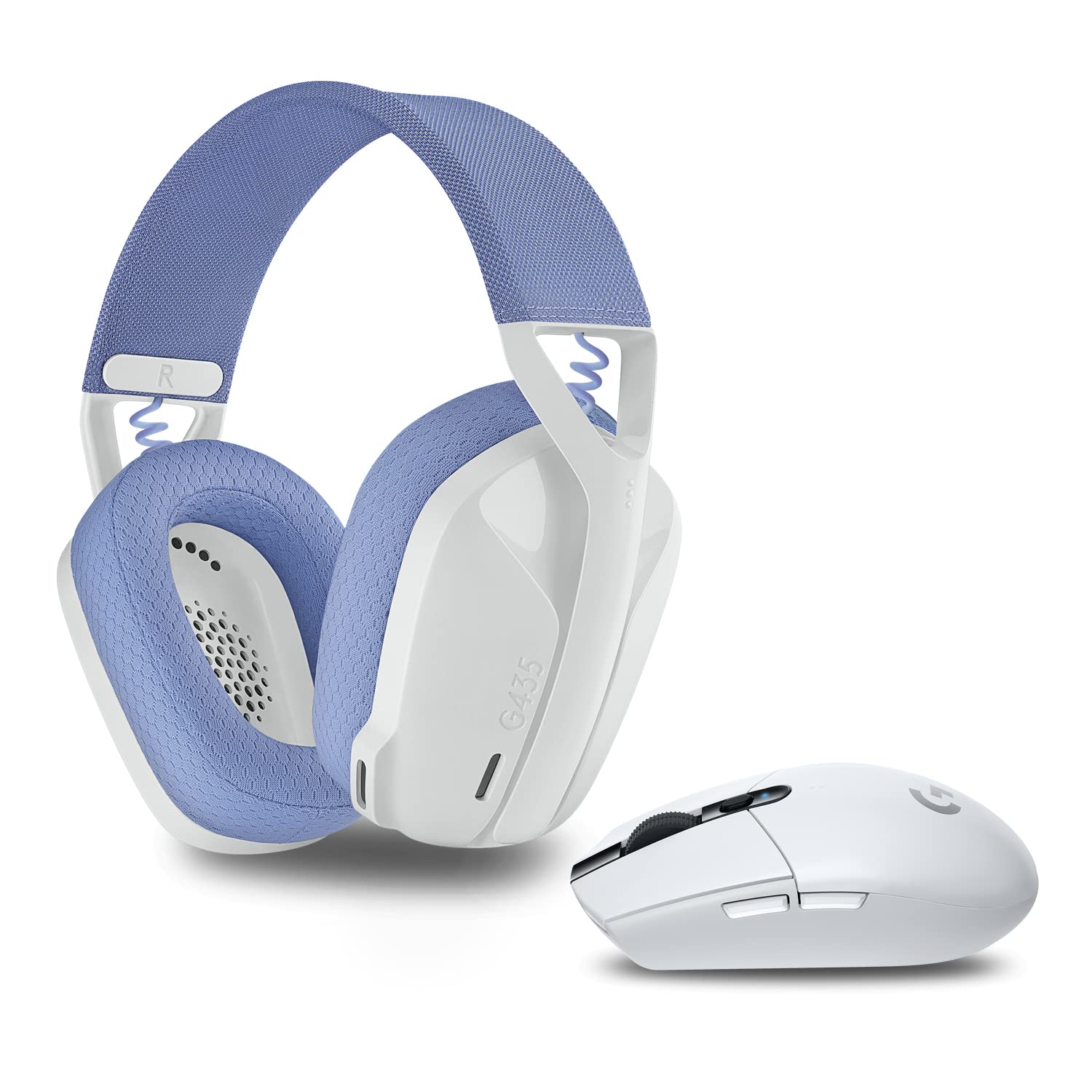 Logitech G305 LIGHTSPEED Wireless Gaming Mouse & G435 LIGHTSPEED Bluetooth Gaming Headset Bundle - White | Lag-Free PC Gaming Setup for Esports & Streaming