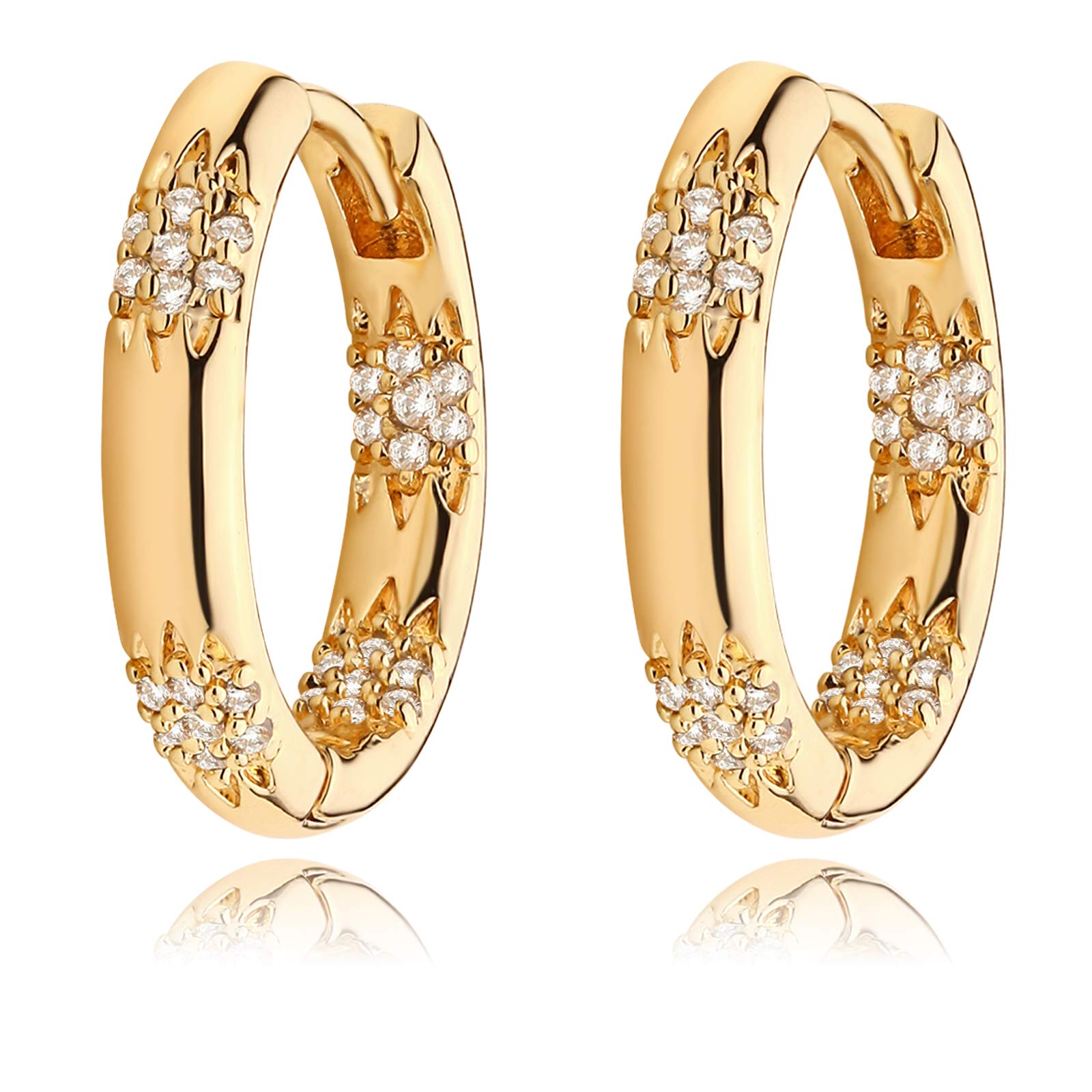 14K Gold Plated Huggie Hoop Earrings for Women - Hypoallergenic Twisted Chain Design, Hollow Out Fashion Jewelry | Perfect for Everyday Wear, Parties & Gift Giving