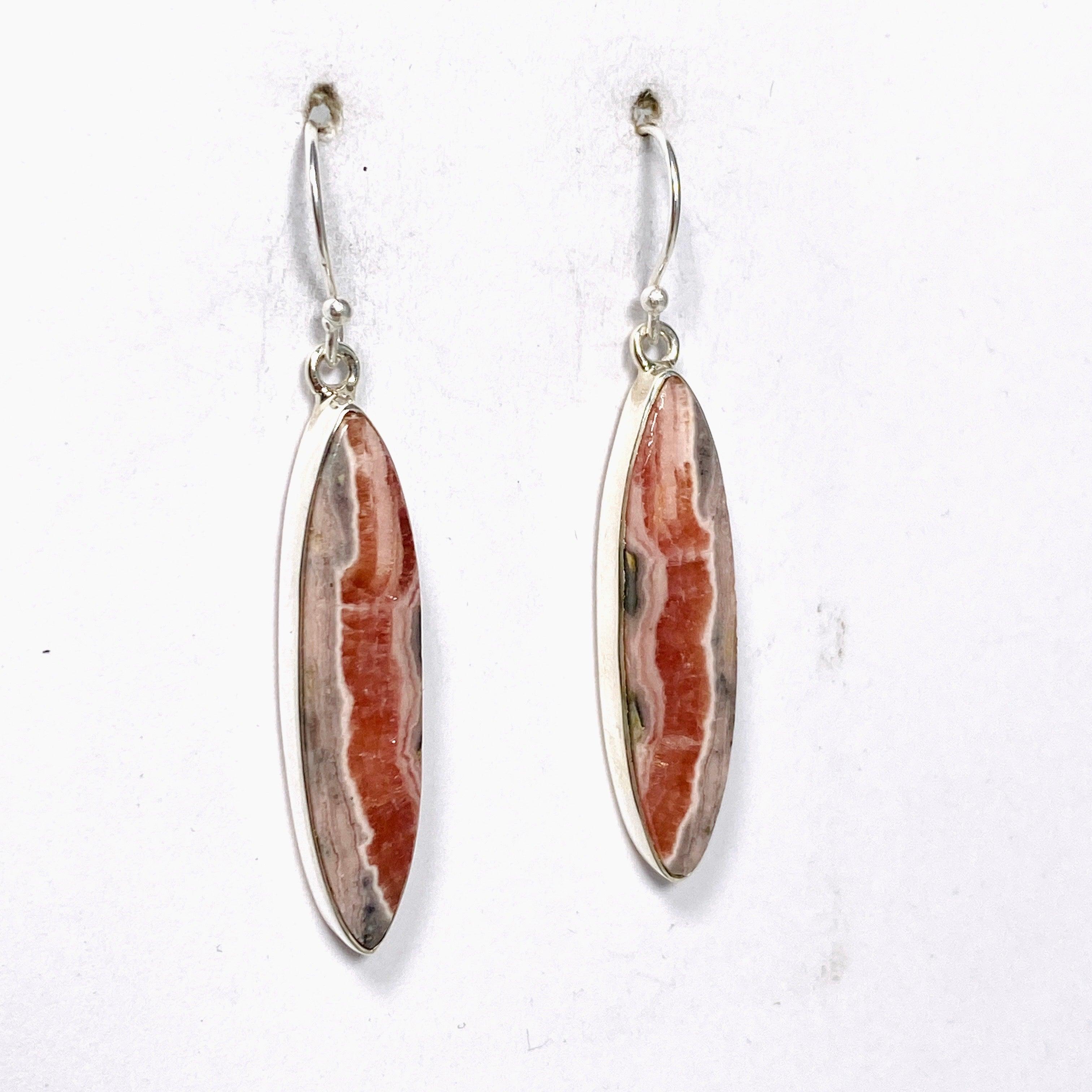 Rhodochrosite Marquise Earrings KEGJ1460 - Handmade Gemstone Jewelry for Women, Elegant Dangle Earrings for Parties, Weddings & Special Occasions