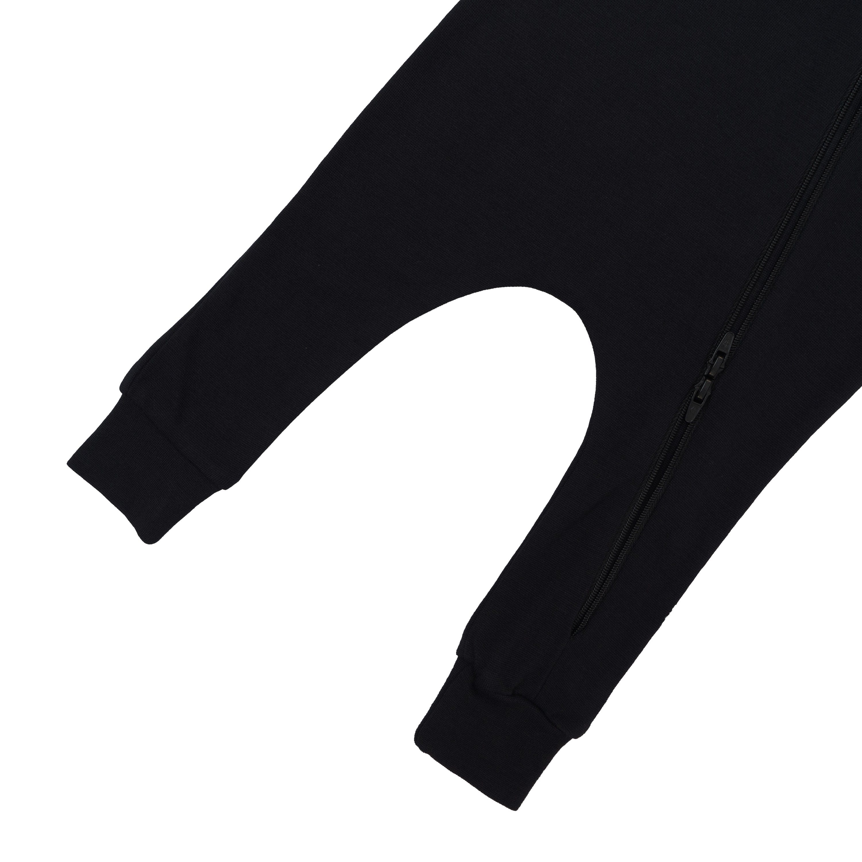 Bamboo Jersey Hooded Zippered Romper for Baby - Soft Organic Cotton Sleepwear & Playwear - Midnight Blue