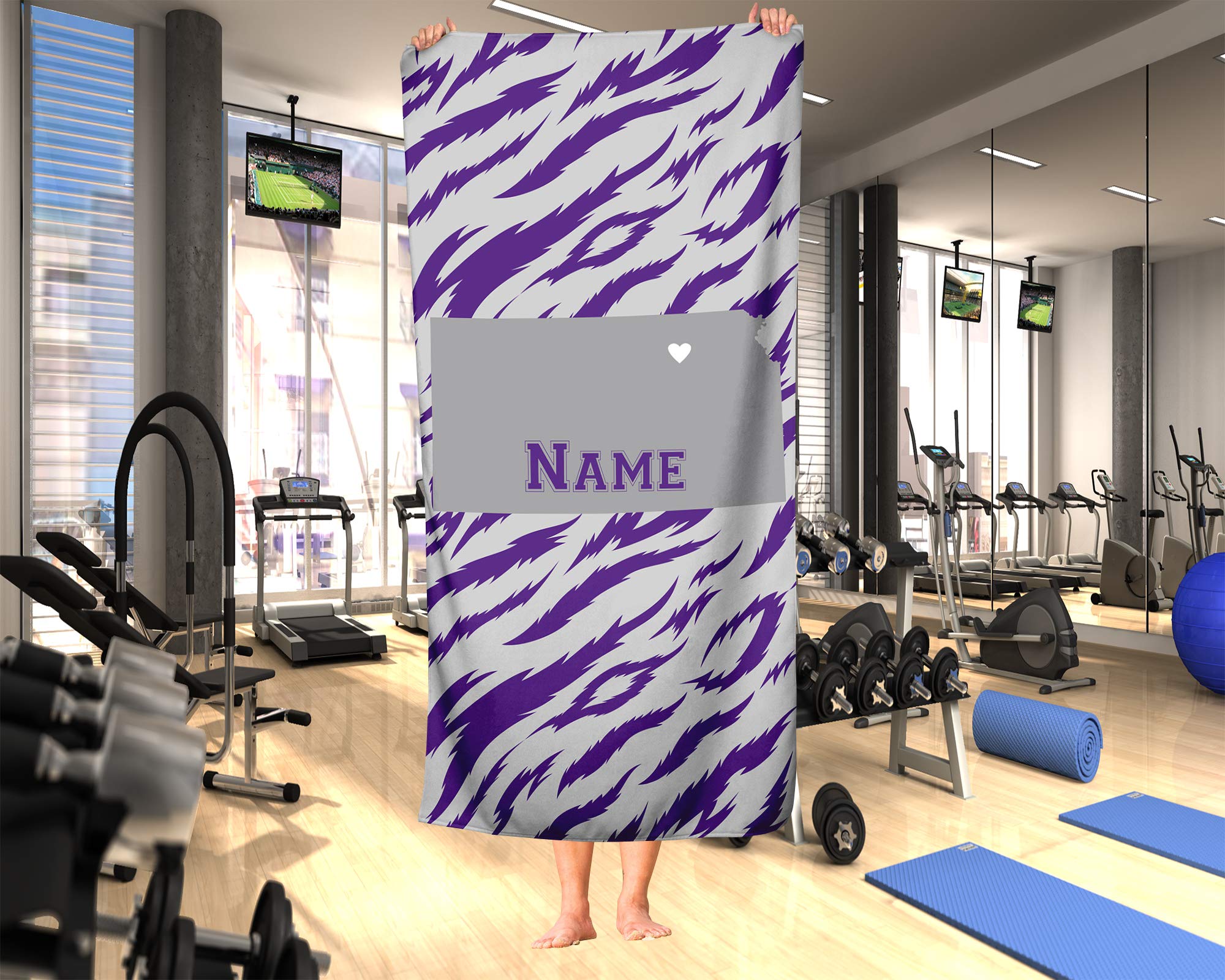 Custom Kansas State Pride Beach & Bath Towel - Personalized Medium & Large Towels for Adults & Kids - Perfect for College Football, Basketball Games & Beach Vacations