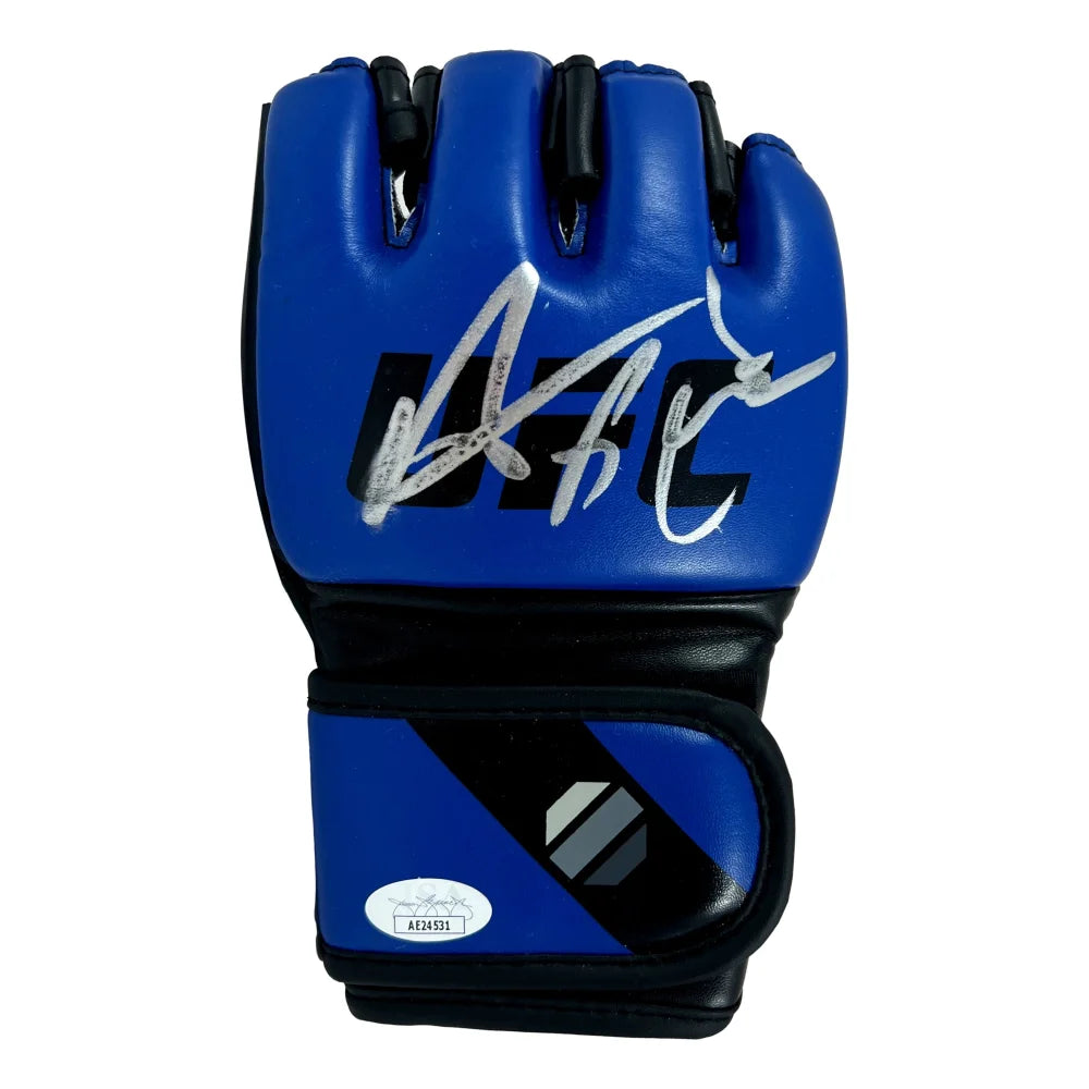 Henry Cejudo Autographed UFC Gloves with COA & JSA - Authentic MMA Signed Collectible for Fight Fans and Memorabilia Display