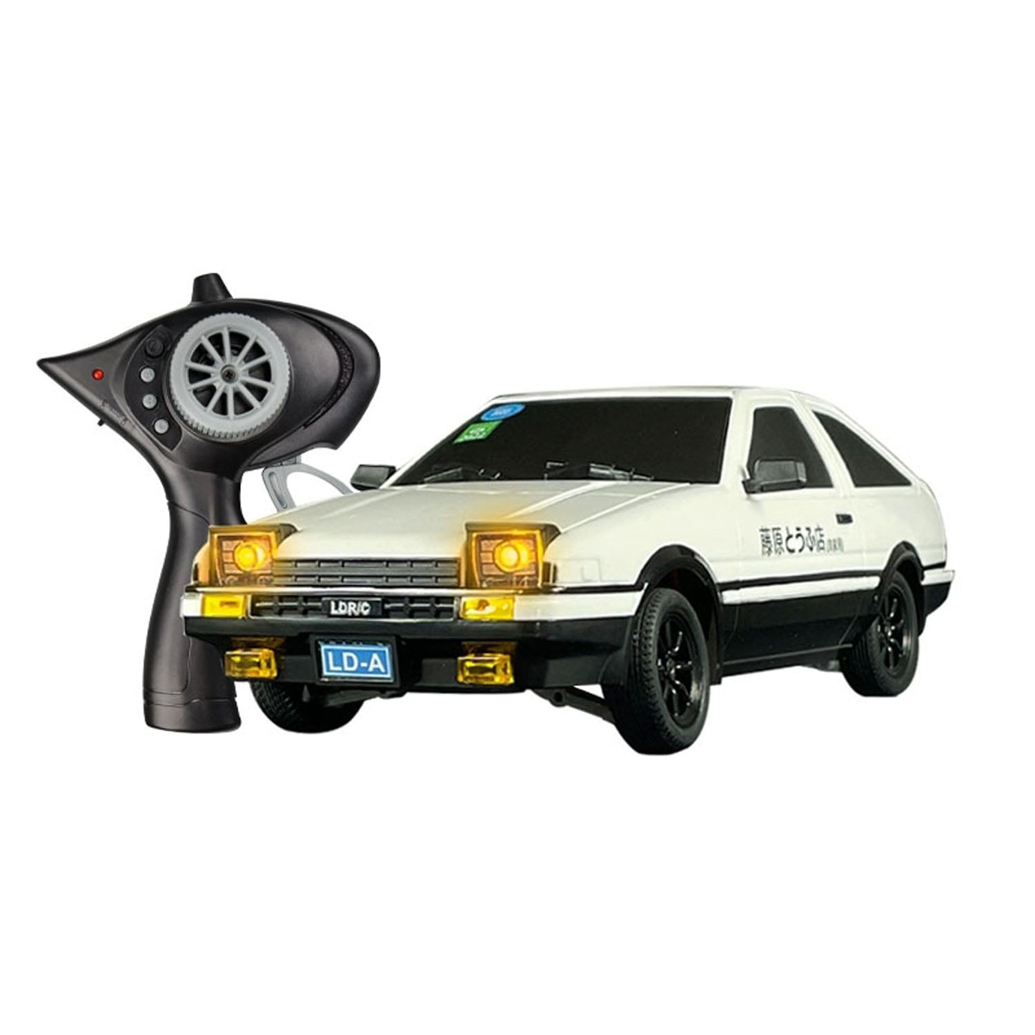 1/18 LDRC 2.4G Remote Control Drift Car - AE86 Model RWD High-Speed RC Race Car (10KM/H) with Flip Lights, USB Rechargeable Battery - Perfect for Indoor/Outdoor Racing, Drifting Practice, and Collectible Gifts for RC Enthusiasts