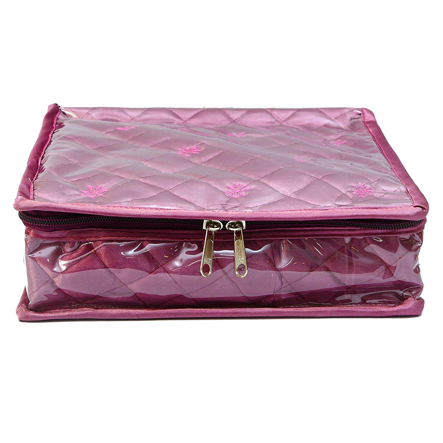 Atorakushon® Satin Purple Makeup Pouch - Cosmetic Organizer & Jewelry Travel Case for Women | Perfect for Travel, Daily Use & Gift Giving