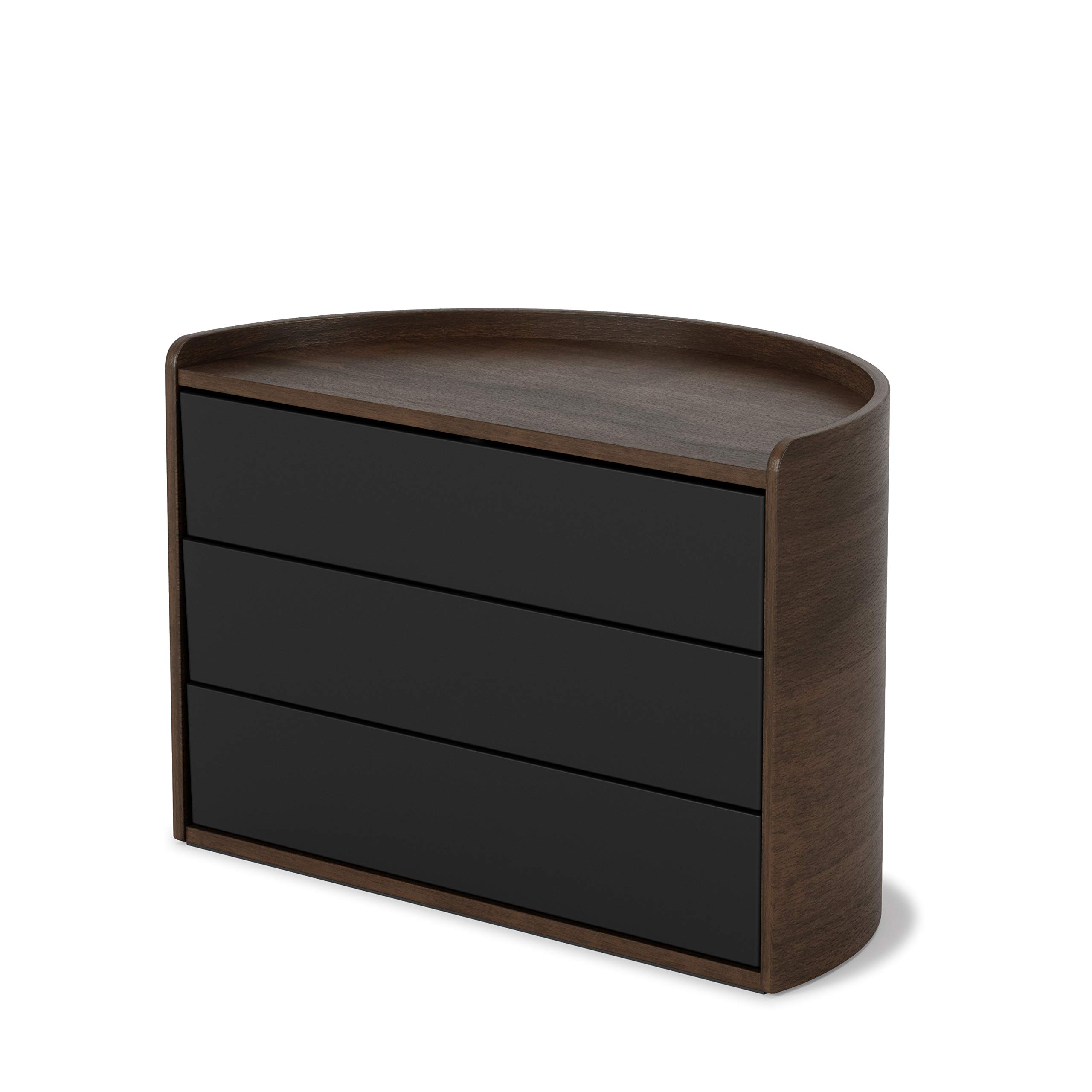 Umbra Moona Decorative Storage Box with Lid - Black/Walnut Finish for Home Organization, Bedroom & Bathroom Storage