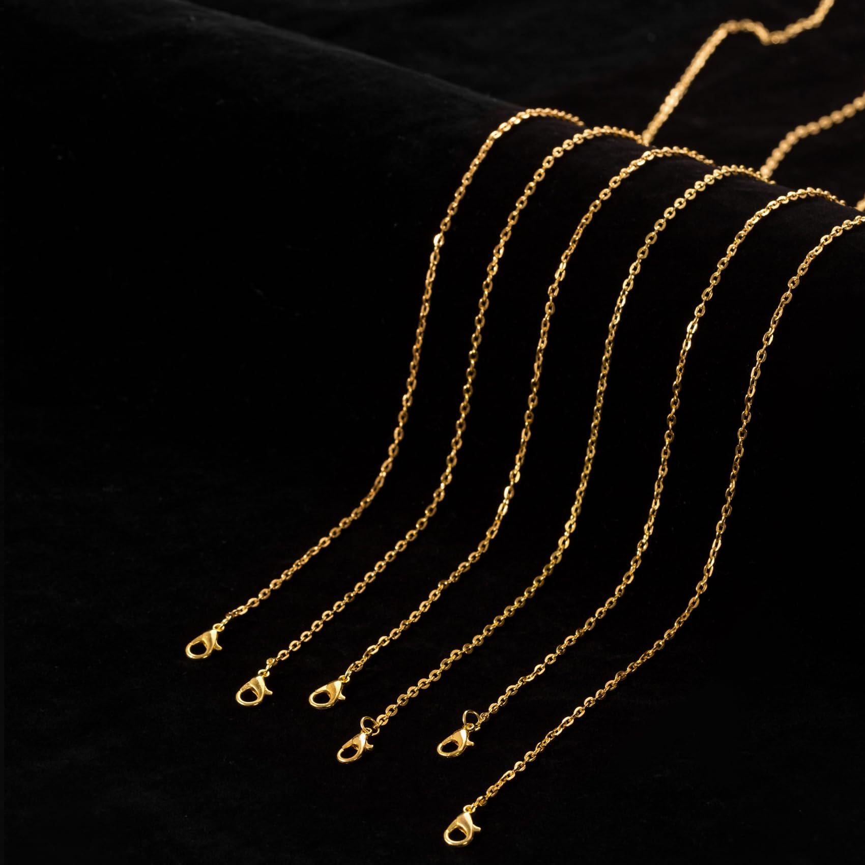 Lemonkey 24 Pack Gold Plated Necklace Chains Bulk - 22 Inch DIY Cable Link Chains for Jewelry Making, Pendants & Crafting - Perfect for Necklaces, Bracelets & Gift Making
