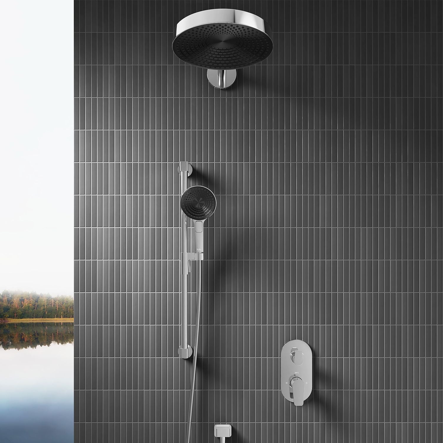 KALIA PREMIA MOROKA TD2 Wall Mounted 2-Way Shower System - Perfect for Bathroom Renovation & Modern Home Spa Experience