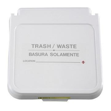 Orange Lettering Trash Receptacle Labels - Pack of 5 for Waste Bins & Recycling Containers - Perfect for Office, School & Home Organization
