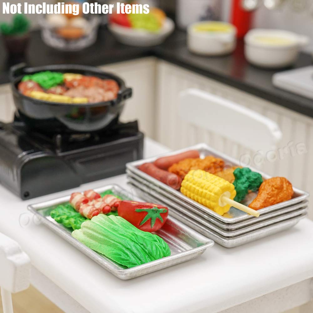 Odoria 1/12 Scale Miniature Baking Pans Set - 5Pcs Dollhouse Kitchen Accessories for DIY Crafts & Tiny Food Display