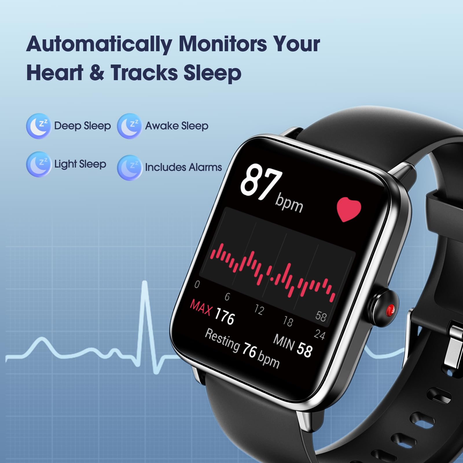 Smart Watch for Women & Men - Fitness Tracker with Heart Rate Monitor, Blood Oxygen & Sleep Tracking, 41mm Waterproof Activity Tracker with Pedometer - Compatible with Android & iOS Phones - Perfect for Workouts, Running & Daily Health Monitoring