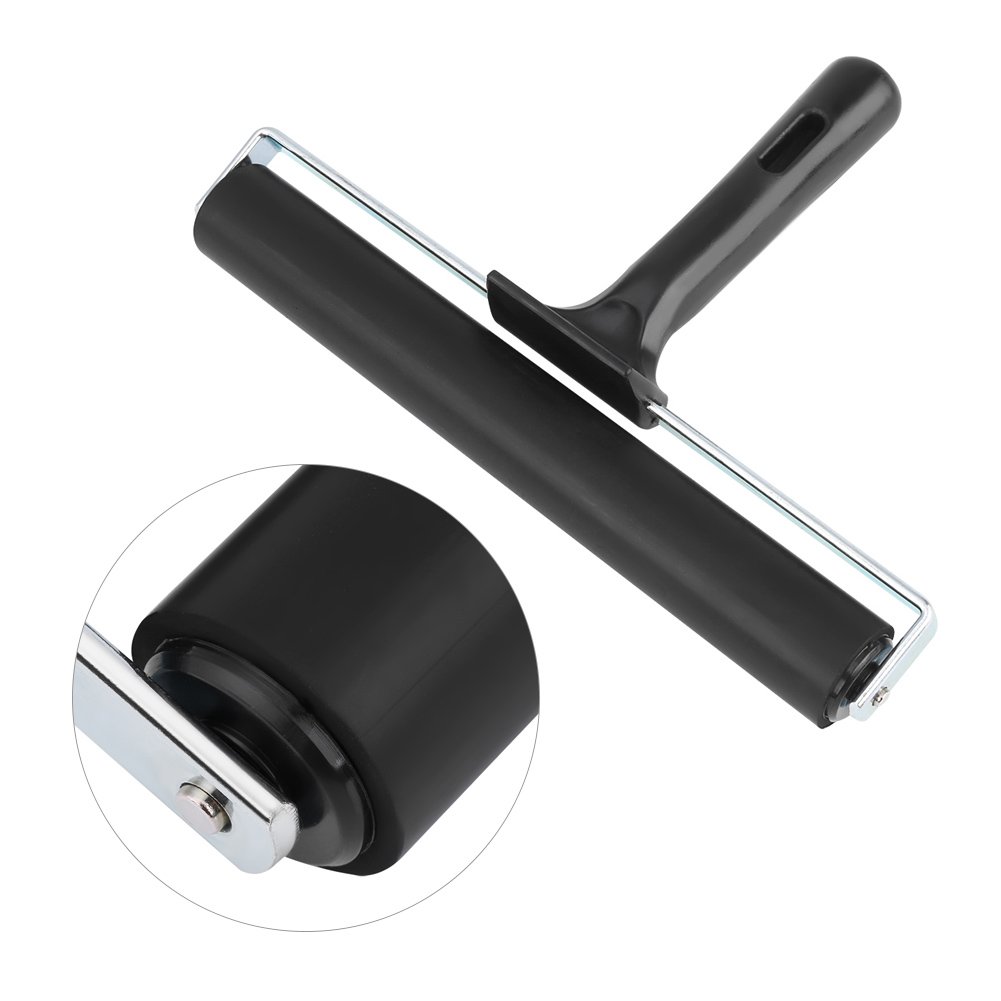 FTVOGUE 20cm Rubber Brayer Roller Brush - Professional Block Printing, Art Crafts, Oil Painting & Stamping Inking Tool for Artists - Perfect for DIY Projects, Fabric Printing, and Mixed Media Art Creations