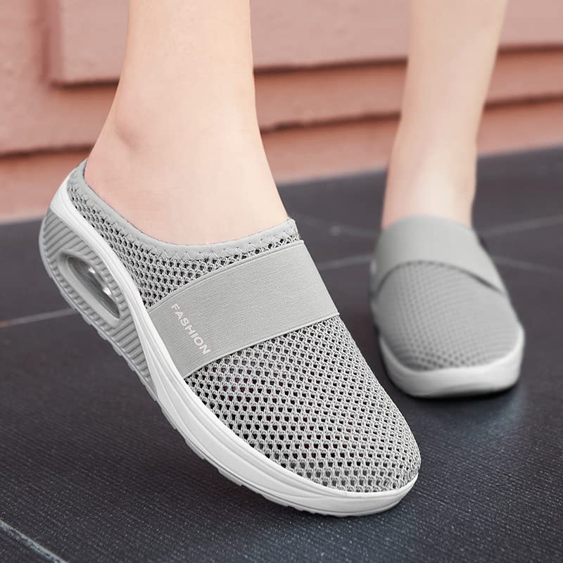 Orthopedic Diabetic Walking Shoes for Men & Women - Air Cushion Slip-On Slippers with Arch Support - Comfortable House Shoes for Indoor & Outdoor Use - Ideal for Elderly, Plantar Fasciitis & Foot Pain Relief