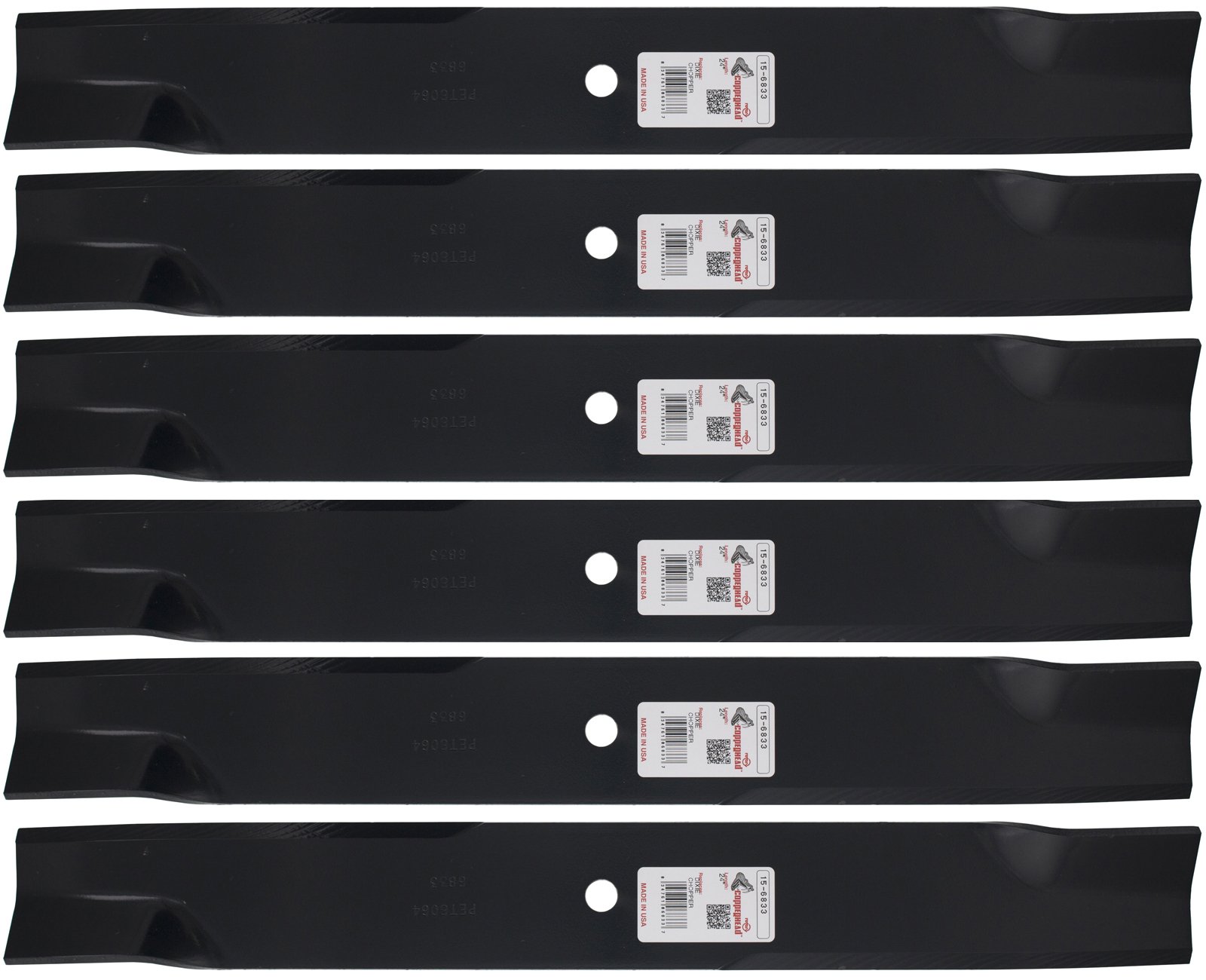 Bad Boy 038-7202-00 Rotary 6 Commercial High-Lift Mower Blades - Compatible with 60