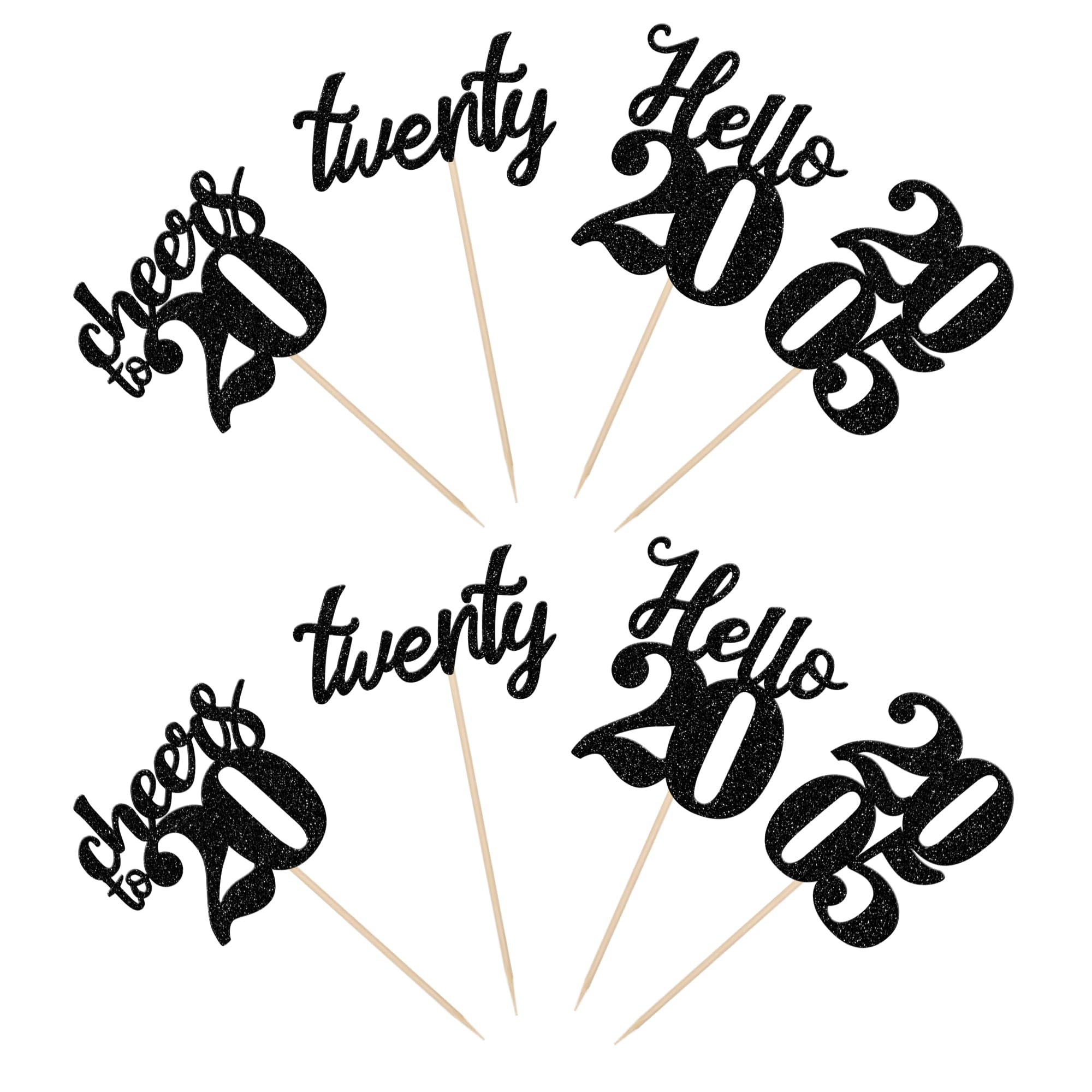 24-Pack Black Glitter 