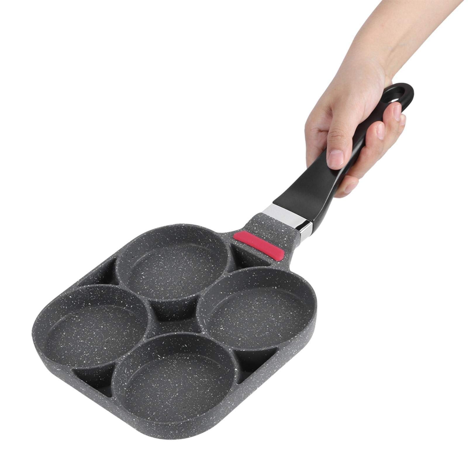 Non-Stick Aluminum Breakfast Skillet with Multiple Compartments - Perfect for Eggs, Pancakes, Burgers & More | Durable Handle for Easy Cooking | Ideal for Kitchen, Camping & Outdoor Use