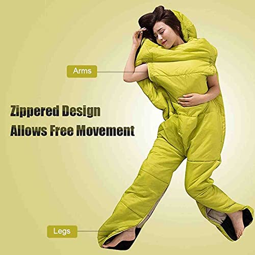 Humanoid Sleeping Bag for Adults - 4 Season Ultralight Warm Cotton Camping Sleeping Bag with Separated Legs - Perfect for Outdoor Adventures, Hiking, Backpacking & Cold Weather Camping