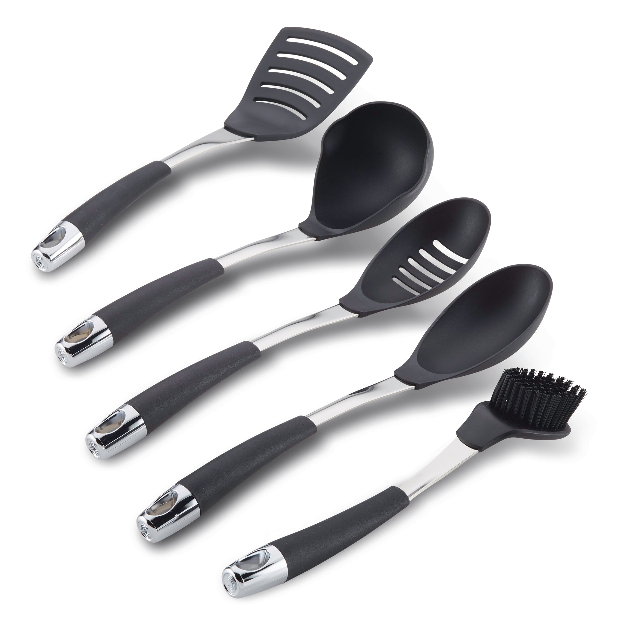 5-Piece Kitchen Utensil Set - Non-Slip Cooking Tools with Stainless Steel Handles - Perfect for Baking, Frying & Everyday Cooking