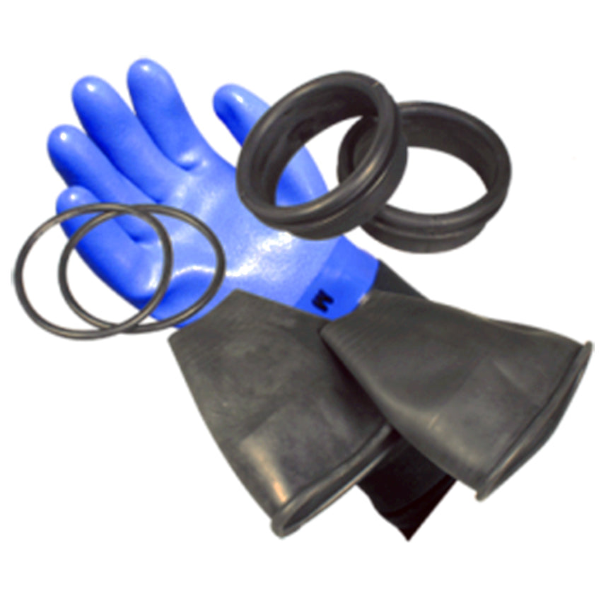 BTS Nordic Blue Complete Dry Gloves with Ring System - Size S (S20916801) - Waterproof Cold Weather Gloves for Kayaking, Fishing & Winter Sports