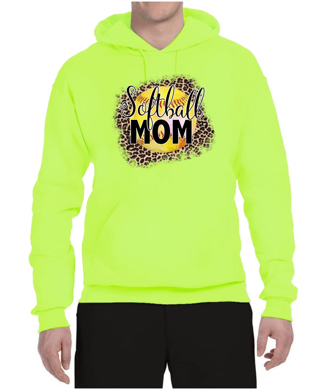 Wild Bobby Softball Mom Animal Print Graphic Hoodie - Unisex Sports Sweatshirt for Women & Girls - Perfect for Baseball Games, Team Spirit & Casual Wear